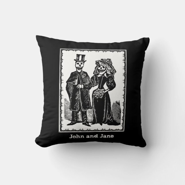 Couple de squelette - Coussin n° 2 (Personnaliser) (Recto)