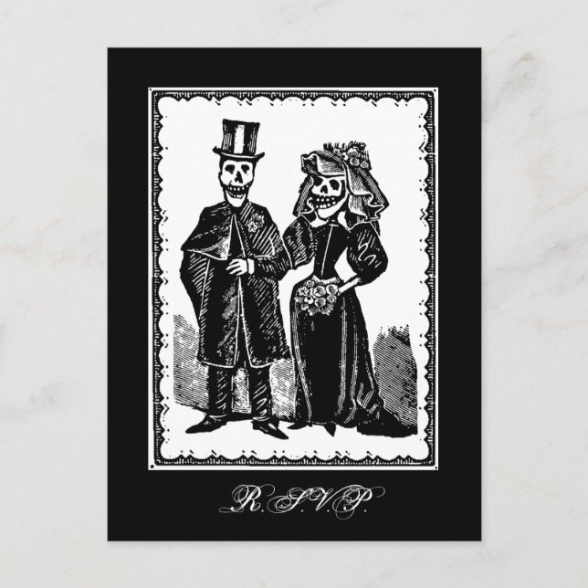 Couple de squelette (RSVP) - Carte postale (Devant)