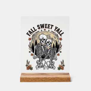 Couple de squelettes d'automne Gravure vintage T-s