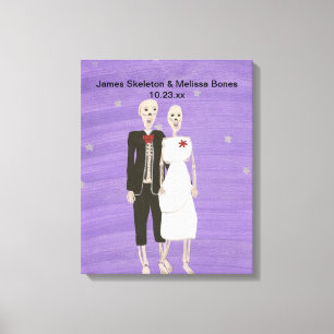 Couple de squelettes de Halloween Mariage Toile Em