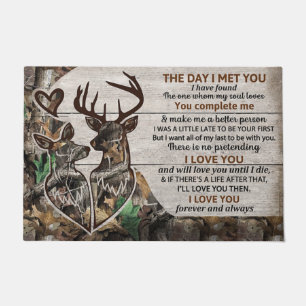 Couple Deer Love Doormat, Funny Deer Home Decor Doormat