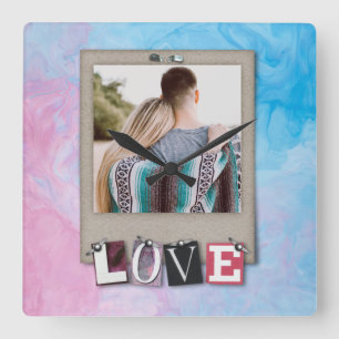 Couple Design cute Square Wall Clock