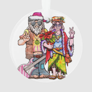 Couple d'Hippie Père Noël