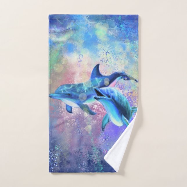 Couple Dolphin Bath Towel Set (Hand Towel)