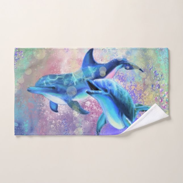 Couple Dolphin Bath Towels (Hand Towel)
