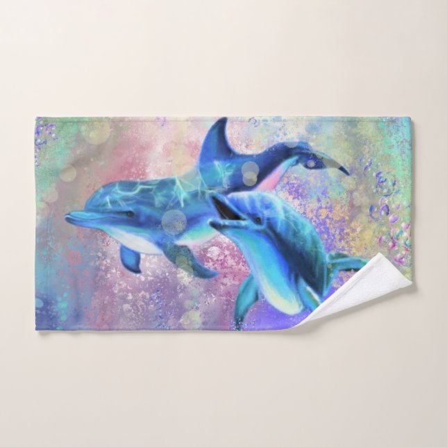 Couple Dolphin Bath Towels (Hand Towel)