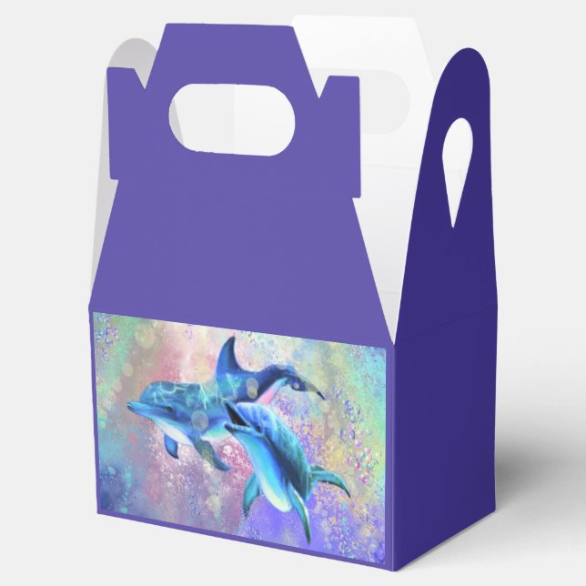 Couple Dolphin Favour or Gift Boxes (Opened)