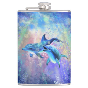 Couple Dolphin Flask
