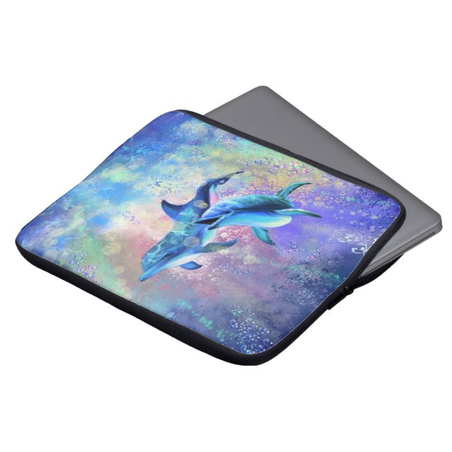 Couple Dolphin Laptop Sleeve (Front Top)