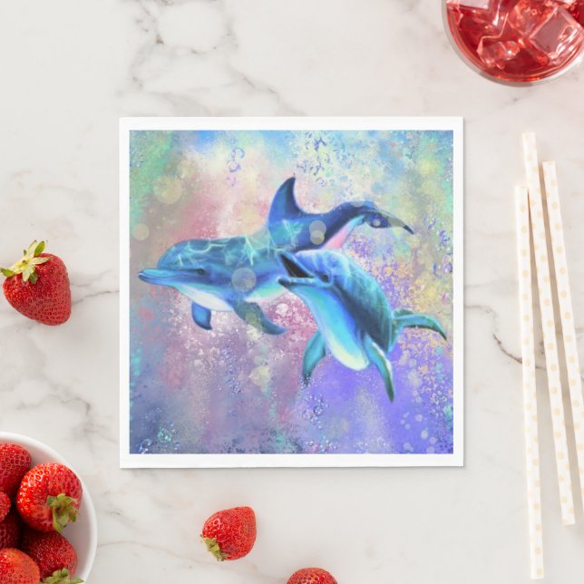 Couple Dolphin Napkins (Insitu)