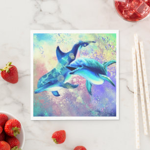 Couple Dolphin Napkins Happy Family