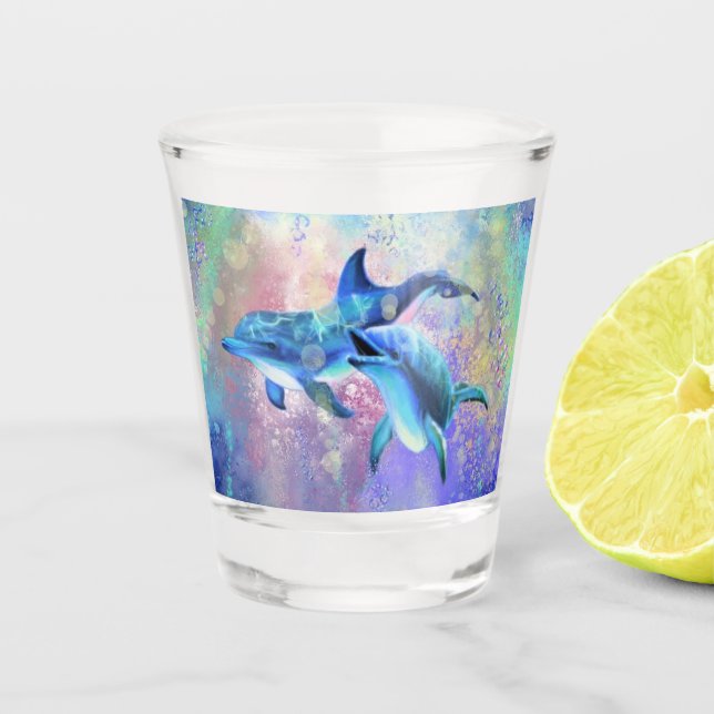 Couple Dolphin Shot Glass (Front)