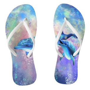 Couple Dolphins Flip Flops