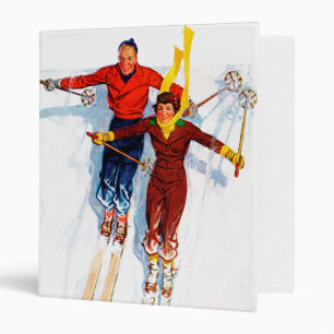Couple Downhill Skiing Binder
