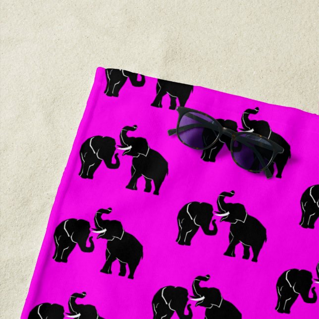 Couple Elephant Beach Towel - Custom Colours (In Situ)