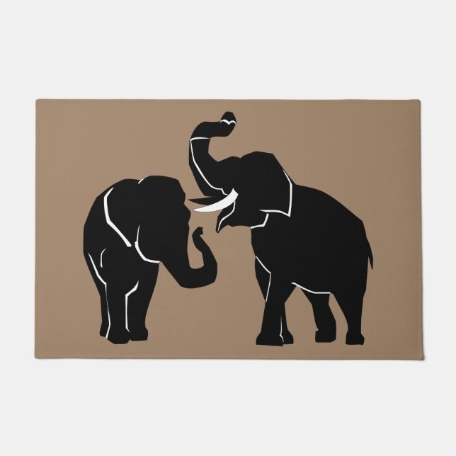Couple Elephant Doormat (Front)
