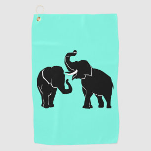 Couple Elephant Golf Towel