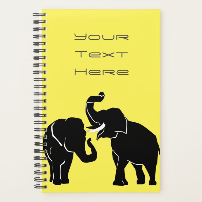 Couple Elephant Planner Custom Text and Colour (Front)
