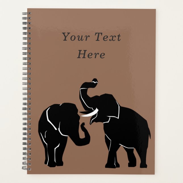 Couple Elephant Planner with Custom Text and Colou (Front)