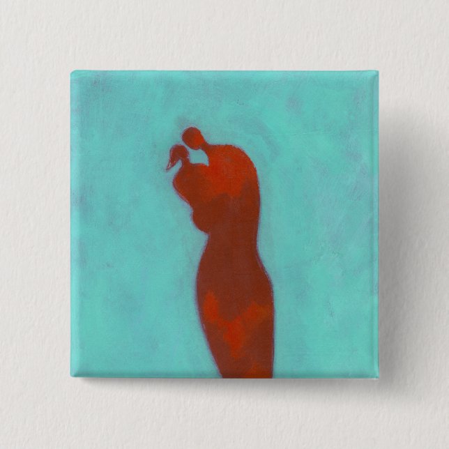 Couple Embracing 2 Inch Square Button (Front)