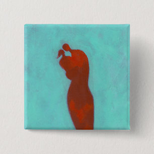 Couple Embracing 2 Inch Square Button
