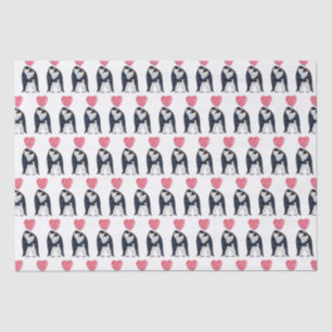 Couple Emperor Penguin Heart  Tissue Paper
