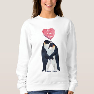 Couple Emperor Penguins Heart Personalized Sweatshirt
