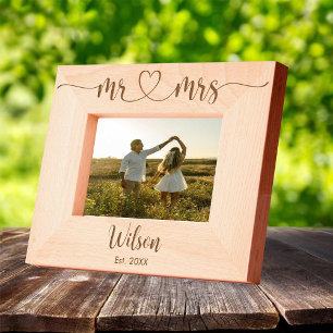 Couple Engagement Wooden Photo Frame with Names