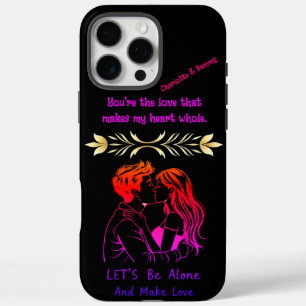 Couple enjoying a nigh having fun in rainbow colou iPhone 16 pro max case