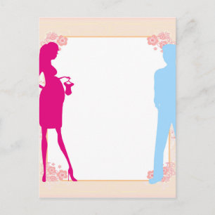 couple expecting baby postcard