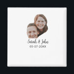 Couple face photo add name date simple wedding  magnet<br><div class="desc">Design for couple love</div>