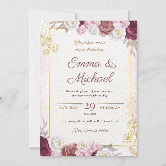 couple faire-part de mariage (Devant)