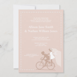 Couple Faire-part de mariage de bicyclette en arge