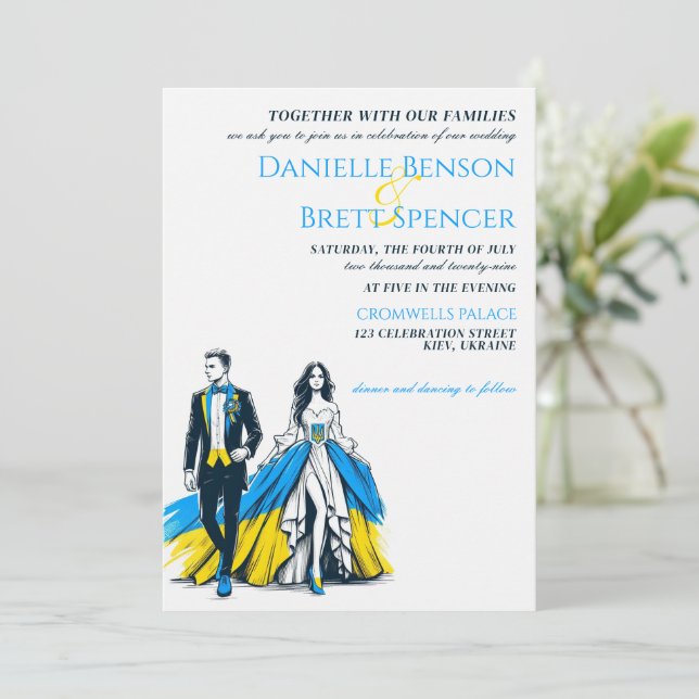 Couple Faire-part de mariage Ukraine (Debout devant)