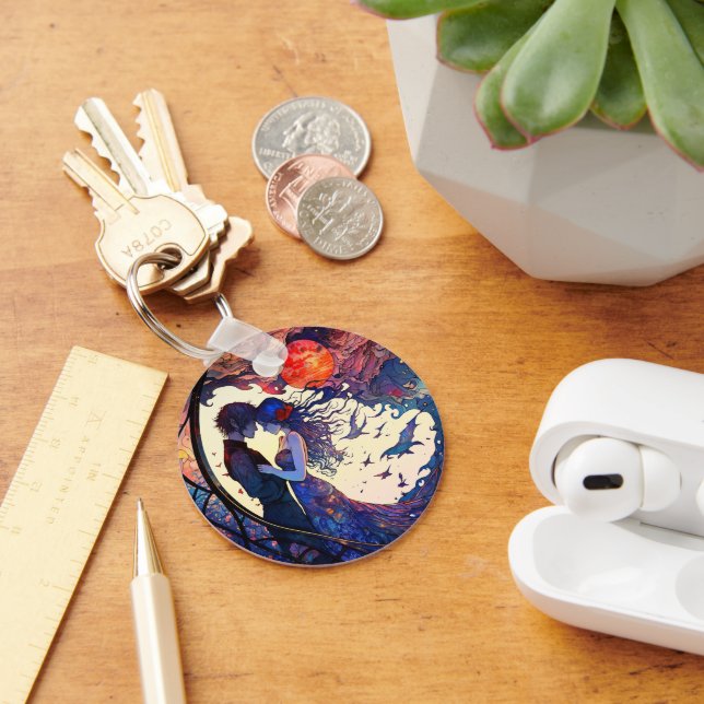 Couple Faux Stained Glass Keychain (Desk)