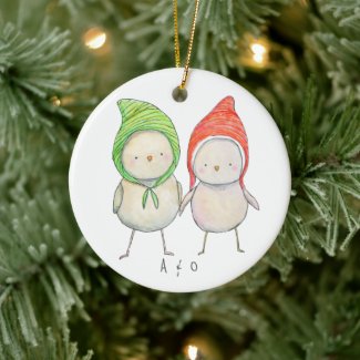 Couple Friend Christmas Together Cute Birds Custom