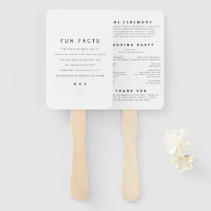 Couple fun facts, wedding order of events hand fan