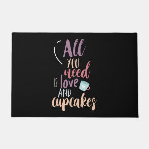 Couple Gift All You Need Is Love And Cupcake Doormat