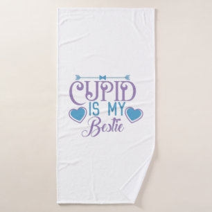 Couple Gift Cupid Is My Bestie Bath Towel