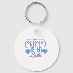 Couple Gift Cupid Is My Bestie Keychain