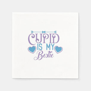Couple Gift Cupid Is My Bestie Napkin