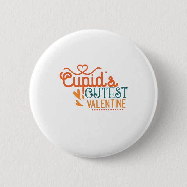 Couple Gift Cupid's Cutest Valentine 2 Inch Round Button (Front)