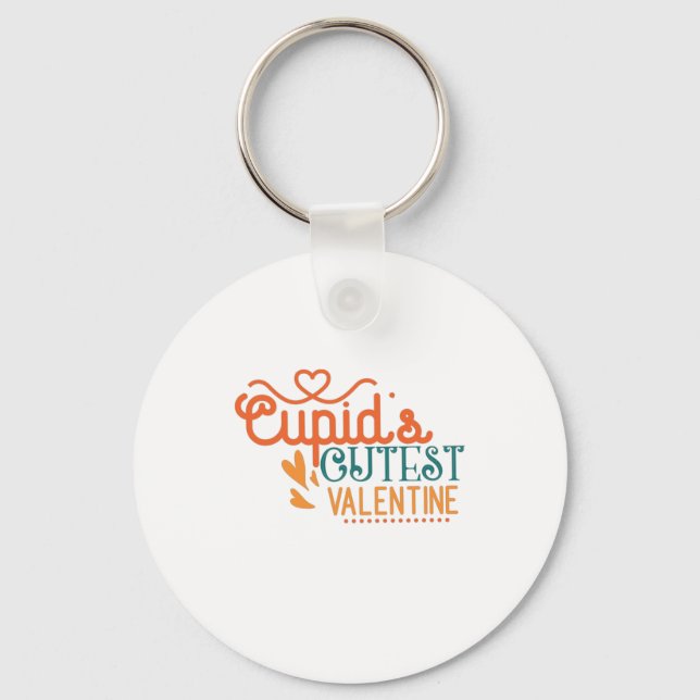 Couple Gift Cupid's Cutest Valentine Keychain (Front)