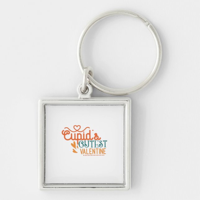 Couple Gift Cupid's Cutest Valentine Keychain (Front)
