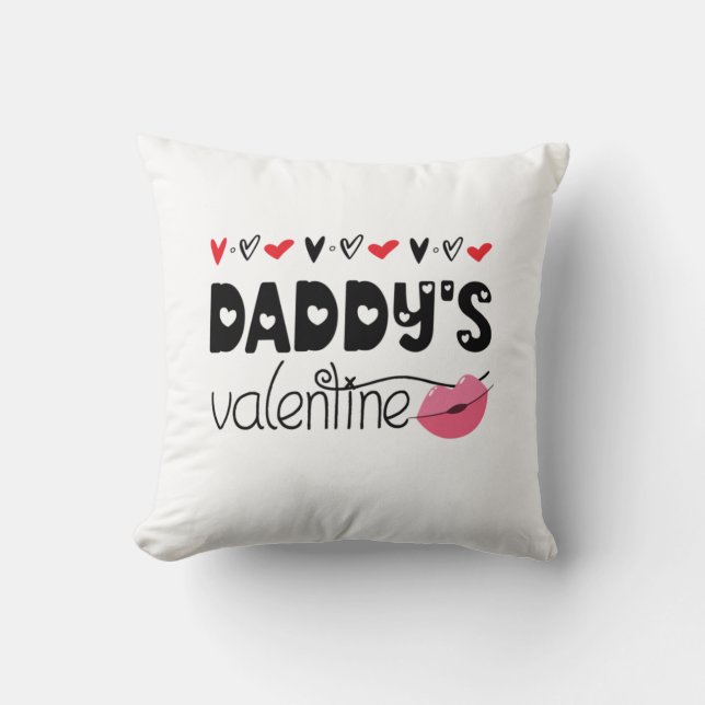 Couple Gift Daddy's Valentine Throw Pillow (Front)