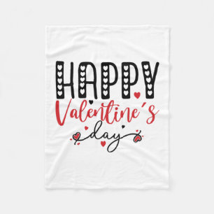 Couple Gift Happy Valentine Day Fleece Blanket