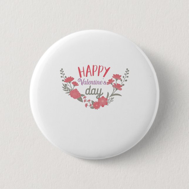 Couple Gift Happy Valentine's Day 2 Inch Round Button (Front)