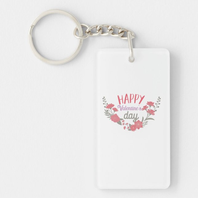 Couple Gift Happy Valentine's Day Keychain (Front)