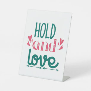 Couple Gift Hold And Love Pedestal Sign