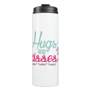 Couple Gift Hugs And Kisses Flower Thermal Tumbler